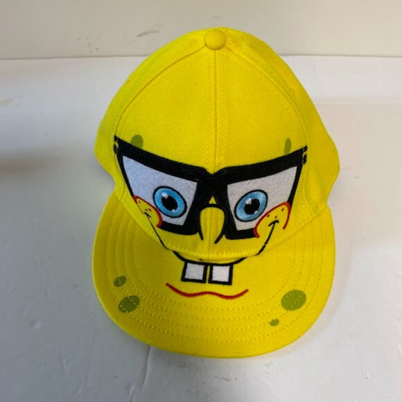Nickelodeon Spongebob Squarepants Big Face Glasses A-Flex Baseball Cap Hat OSFM - Picture 2 of 10